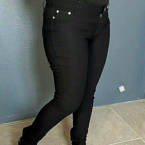 Aviva Black Dress Pants size 13 *NWOT* Skinny Stretch Pants 2 Pockets Slimming